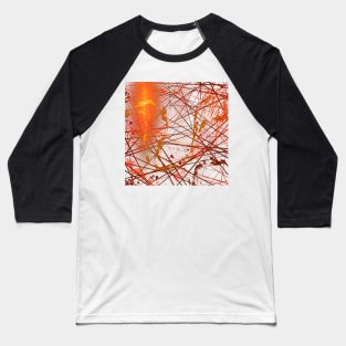 Abstract fire orange on black Art by Herum Baseball T-Shirt